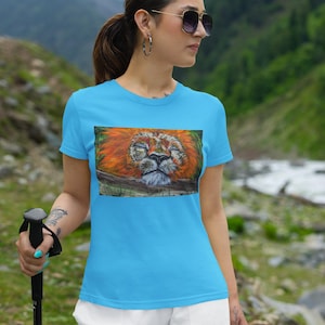 Lion Shirt, Sleeping Lion on Log Shirt, Wild Animal Shirt, Lion Graphic Tee, Animal Print Shirt, Short Sleeve Aesthetic Shirt