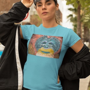 Colorful Baboon Shirt, Landscape Graphic Shirt, Funny Animal Shirt, Unisex Cotton Shirt, Short Sleeve Shirt, Baboon Lover Gift