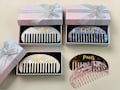 Custom Amber Hair Comb With Box, Personalized Name Amber Hair Comb, Marble Hair Comb, Wedding Bridesmaids Gift, Bridal Gift