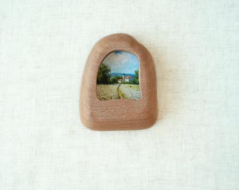 Handmade Solid Wood Wall Decor Picture Frame, House Design, Wooden Art Frame