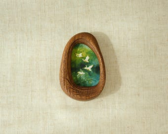 Handcrafted Solid Wood Wall Hanging Picture Frame, Mini Minimalist Wall Art, Wooden Home Decor