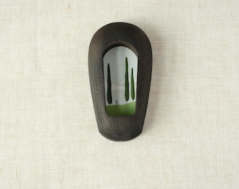 Oval Drop Black Wooden Wall Hanging Picture Frame, Minimalist Landscape Art, Modern Natural Design