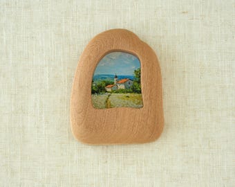 Marco de fotos de madera hecho a mano para pared, diseño de casas, arte con marcos de madera, decoración moderna para el hogar.