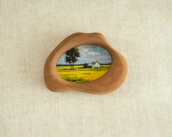 Wooden Hand Carved Cloud Wall Hanging Picture Frames, Minimalist Wall Art, Tabletop Display Frame