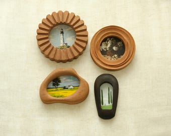 Handcrafted Solid Wood Wall Art Picture Frames, Modern Natural Design, Minimalist Wall Table Decor