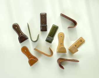 Colorful Vintage Leather Wall Hooks, Minimalist Modern Hangers, Entryway, Kitchen, Bathroom, Retro Home Decor