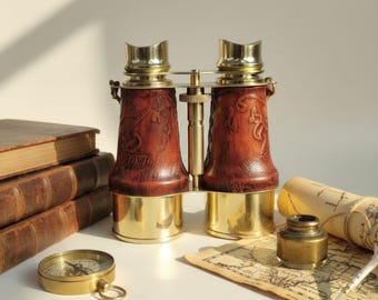 Personalized Working Brass Binoculars, Engraved Binocular, Spyglass, Boating, Anniversary Gift For Husband, Father's Gift