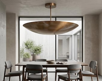 Brass Italian Chandelier Lamp – 3 Light Ceiling  – Modern Mid Century – Brass Lighting Fixture – Decor Gift