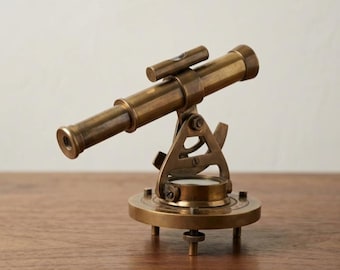 Personalized Brass Alidade Telescope – "5 Nautical Table Top Desk Decor Instrument, Antique Style Maritime Gift
