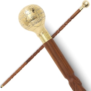 Wooden Walking Cane With Brass Handle