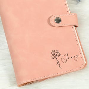 Leren dagboek met monogram, gepersonaliseerd gegraveerd dagboek, aangepaste A6-notebookomslag, leren schetsboek, verjaardagscadeau, kerstcadeau