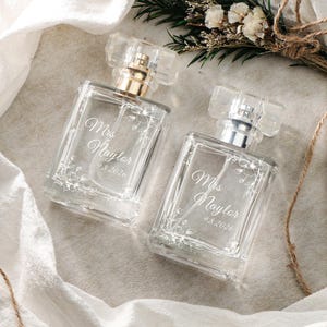 Frasco de perfume personalizado grabado, frasco de perfume recargable personalizado para regalos de la madre de la novia, recuerdo del día de la boda, regalo de compromiso