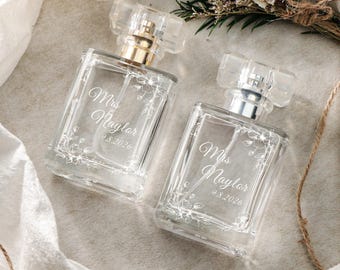 Personalized Engraved Perfume Bottle, Custom Refillable Perfume Bottle for Mother of The Bride Gifts, Wedding Day Keepsake, Engagement Gift