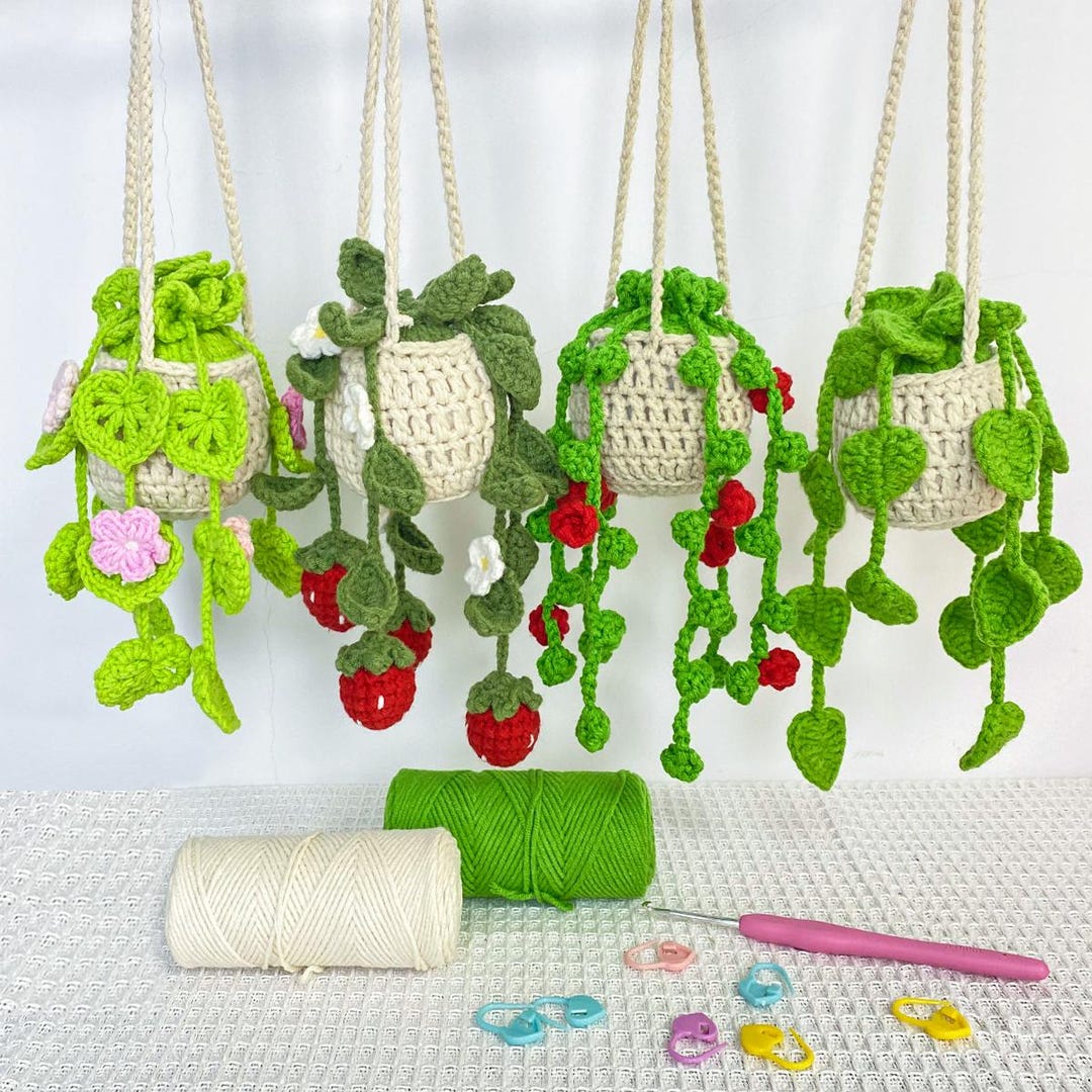 Beginner Crochet Kit, DIY Hanging Plant, Easy Handmade Craft - Etsy