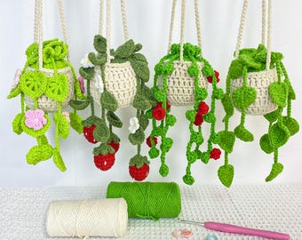 Kit de crochê para iniciantes, faça você mesmo uma planta suspensa, artesanato fácil feito à mão