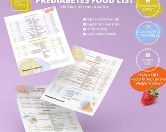 Prediabetic Food List with Substitute Ideas & Glycemic Index — Low Carb, High Fiber Foods for Diabetes Meal Planning