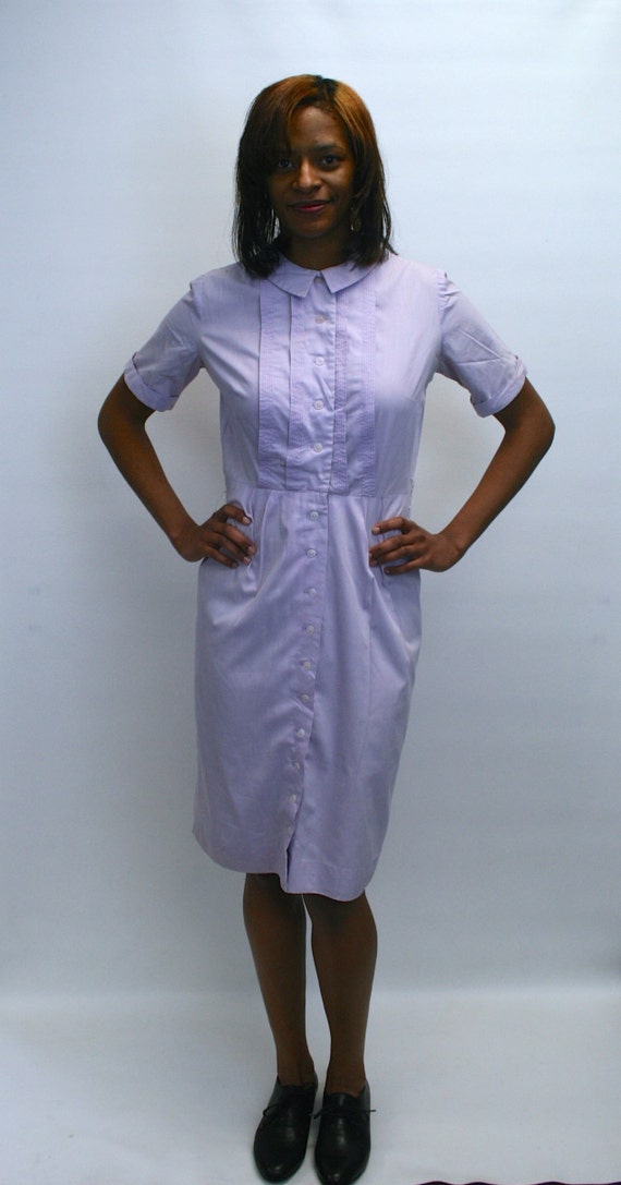 1960s Lavender Shirtdress / Day dress