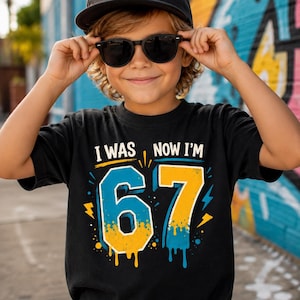 T-shirt garçon pour son 7e anniversaire : « J’avais 6 ans, maintenant j’en ai 7 ».