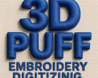 High Quality Puff Digitizing | 3D Embroidery Logo | Custom Design for Caps
