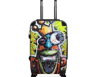 Colorful Travel Suitcase With Unique Design - Luggage for Adventurers, Stylish Travel Gear, Fun Vacation Accessory, Artful Journey [...]