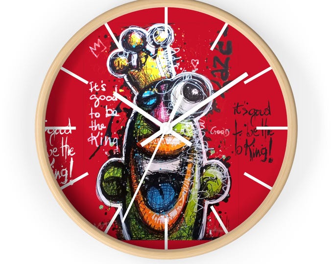 A unique wall clock that combines art, color and good humor, signed Kaza.
