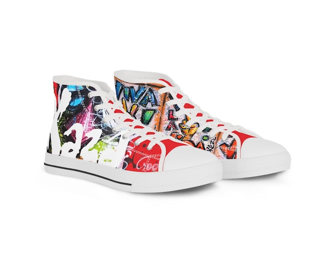 Artistic high-top sneakers Original design by Kaza Colorful and unique unisex sneakers