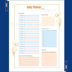 Printable Daily Planner | Minimalist To-Do List & Schedule | Productivity PDF Instant Download