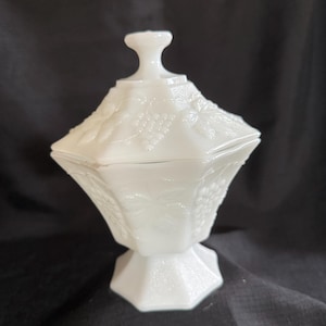 Milk Glass Covered Candy Dish