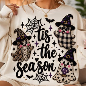 Tis The Season PNG Halloween Witch Ghost Patch Sublimacja Projekt