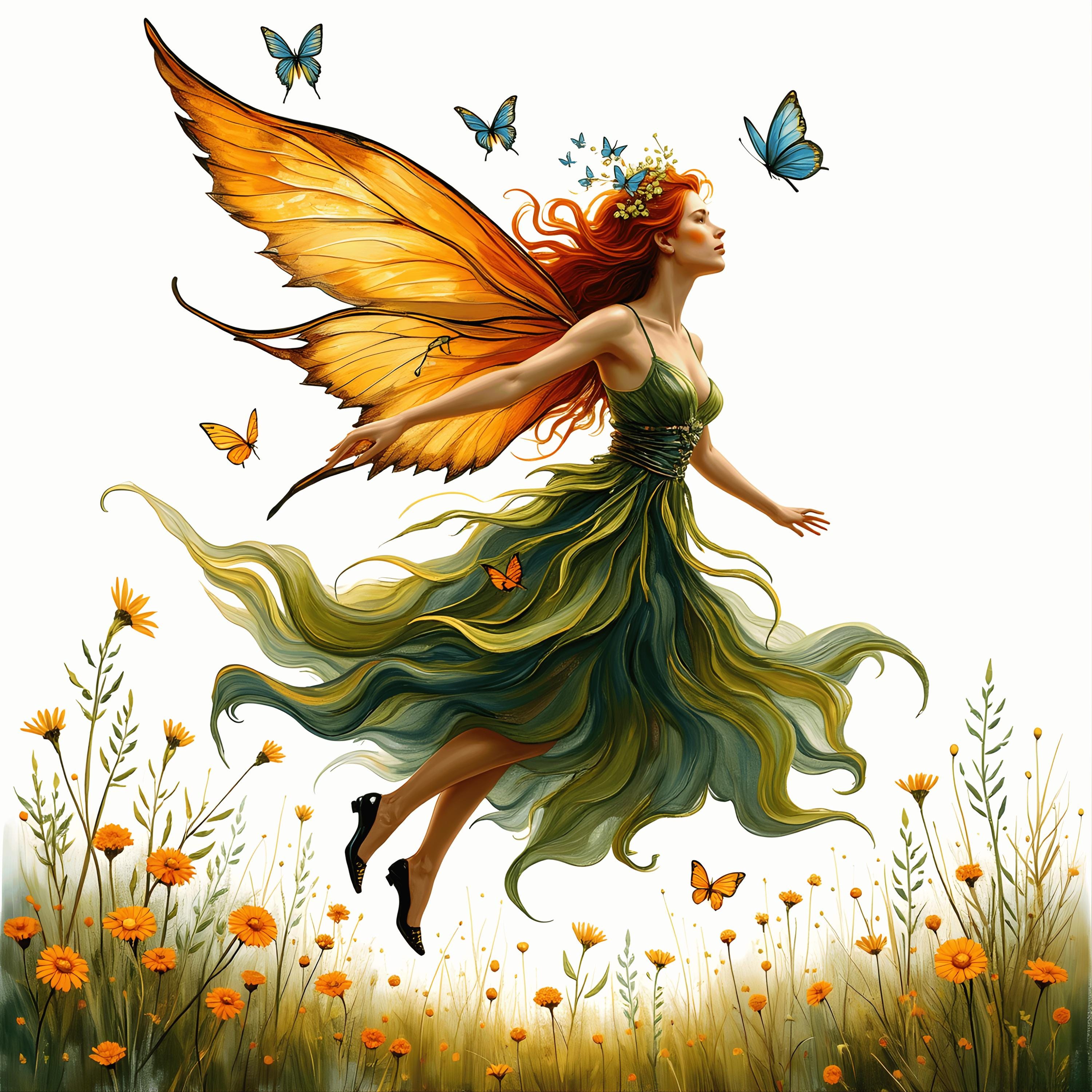 Watercolor Garden Fairy Clipart PNG Fantasy Floral Bundle for Junk ...