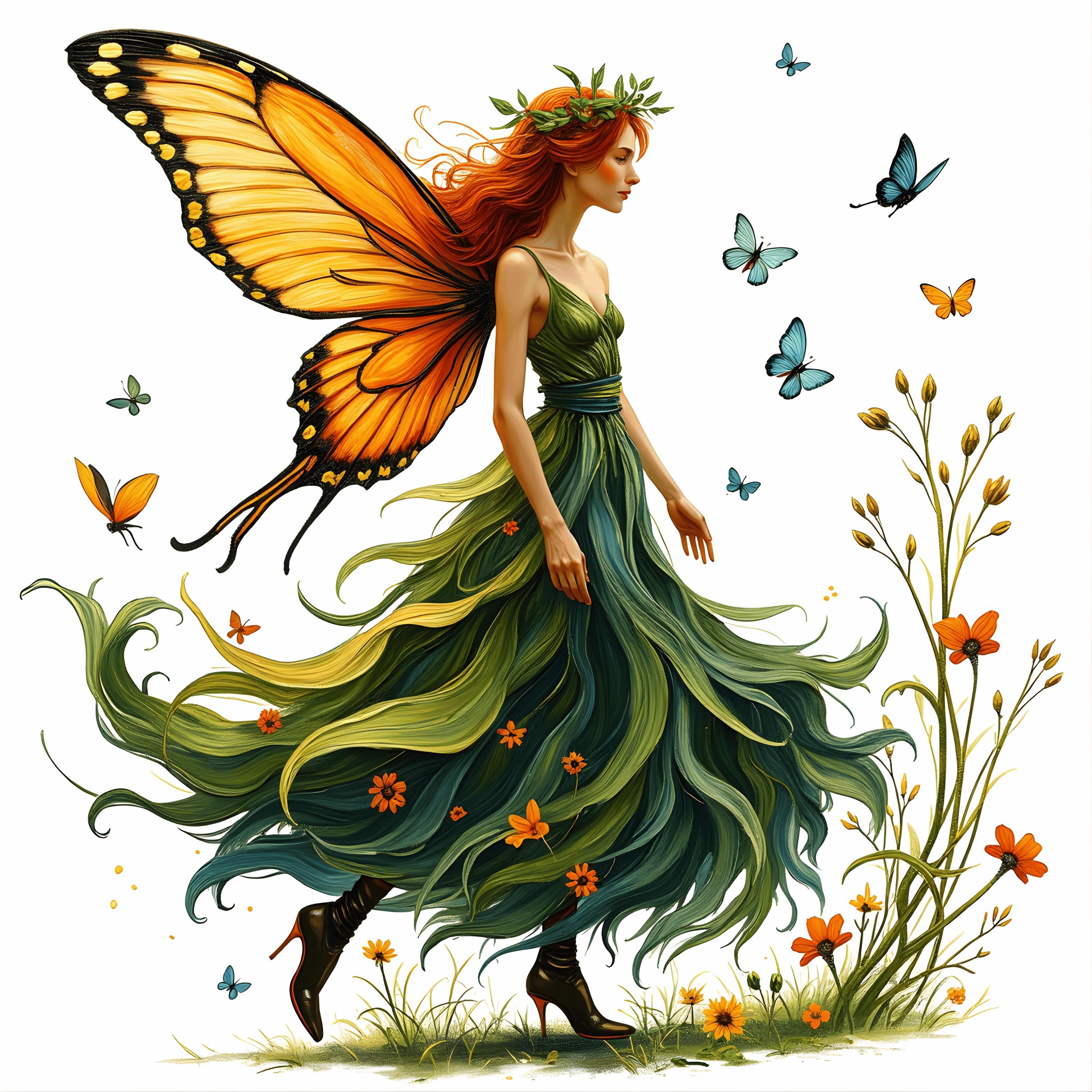 Watercolor Garden Fairy Clipart PNG Fantasy Floral Bundle for Junk ...