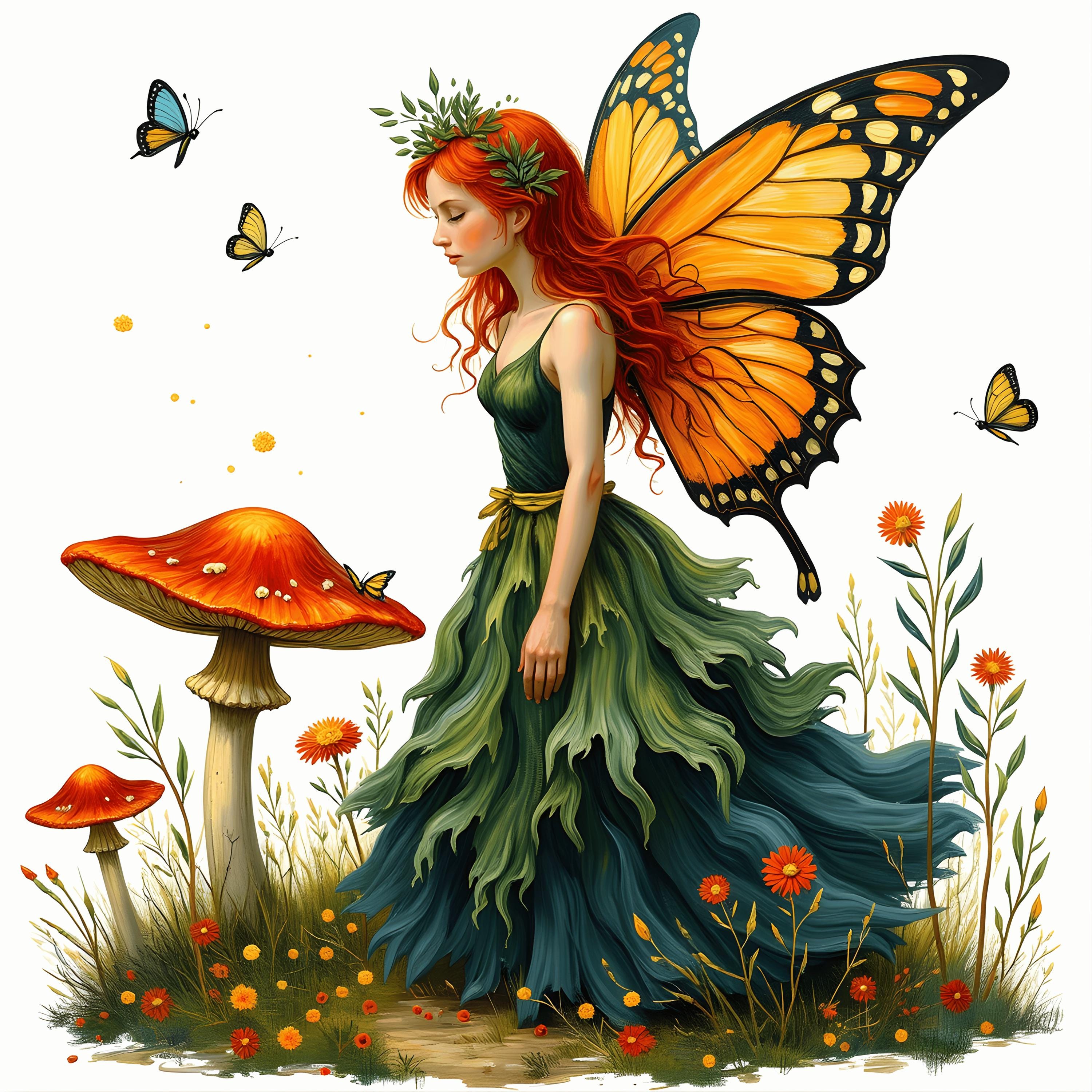 Watercolor Garden Fairy Clipart PNG Fantasy Floral Bundle for Junk ...