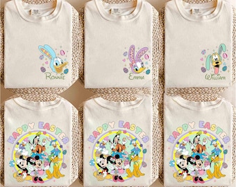 Personalized Disney Easter Mickey Friends Shirt, Custom Bunny Ears Disney Family Tee, Disneyland Easter Trip Shirt, Kids Easter Gift