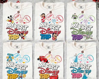 My First Disney Trip Shirt, Matching Disney Tees, Disney Vacation Family Shirts, Disney Kids Tee, Disneyland Shirts, Disneyworld 1st Trip