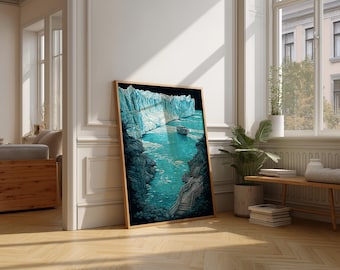 Glacier Landscape Art Print, Arctic Ocean Travel Poster