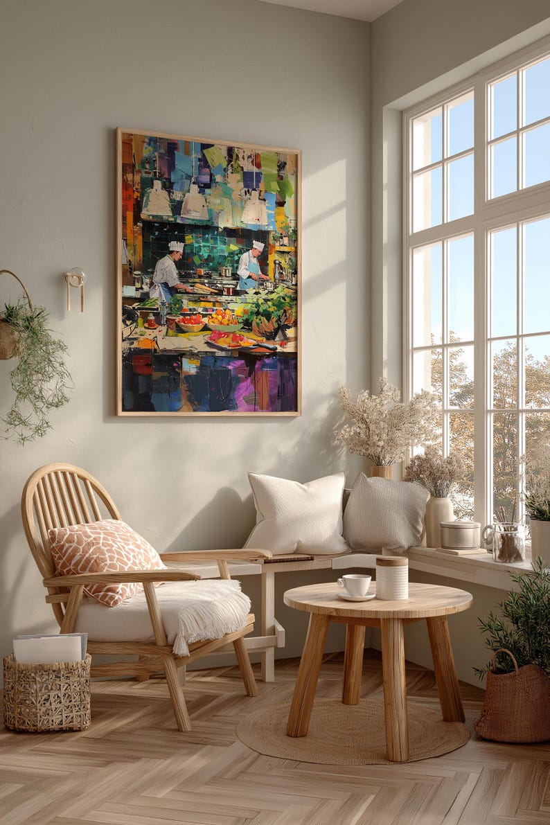 Modern Chef Art Print: Colorful Abstract Kitchen Wall Decor - Etsy