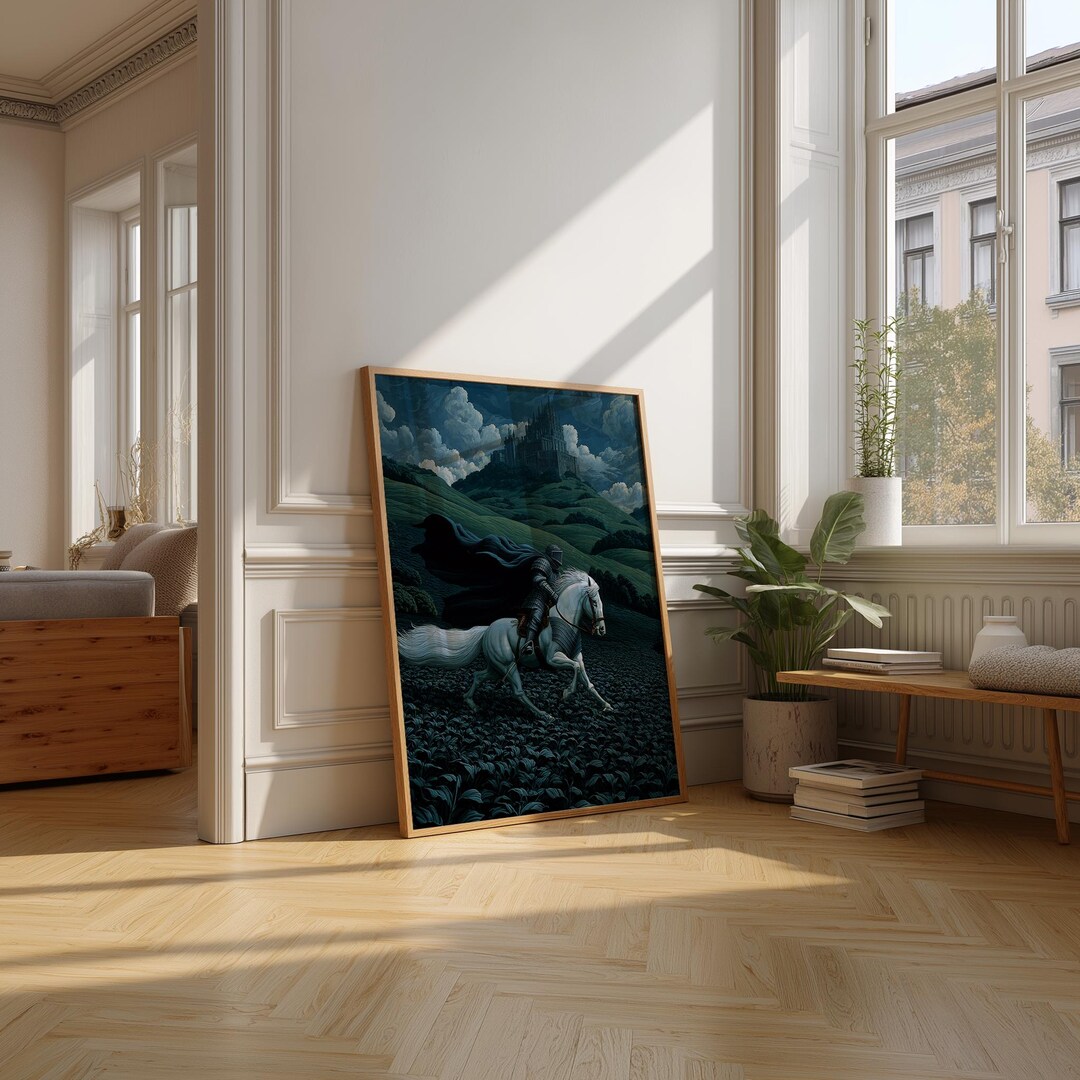 Dark Knight Medieval Castle Art Print, Gothic Fantasy Decor - Etsy