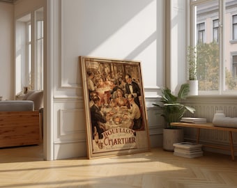 Vintage Bouillon Chartier Poster: Retro French Bistro Wall Art Print
