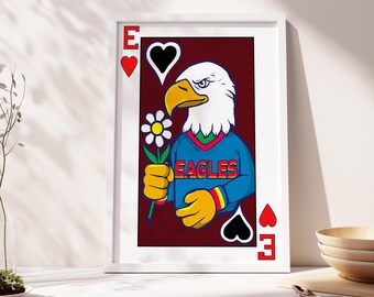 Stampa artistica di carte da gioco Eagle: illustrazione pop art retrò