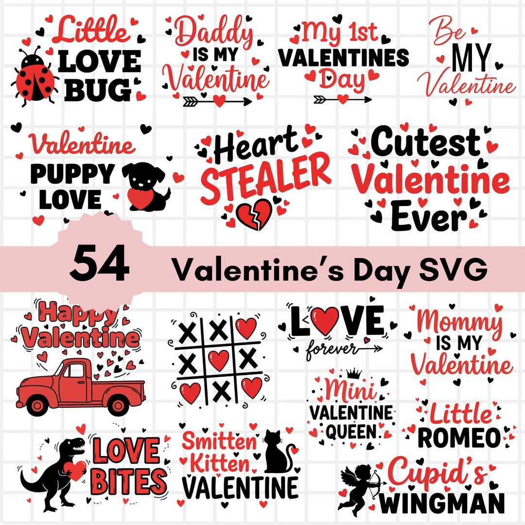 54 Valentines Day SVG PNG Design Bundle | Valentine Shirts SVG ...