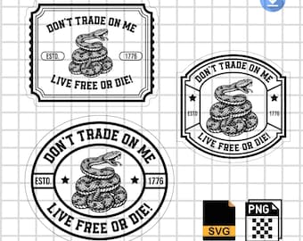 Betreed me niet-svg | Leef vrij of sterf, png PNGEgg | Vlag van Gadsden met ratelslangontwerp | Lasergegraveerde hoedpatch | VS Amerika 1776 Patriottisch png