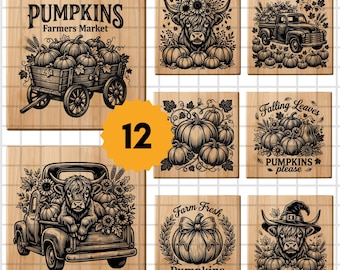 Fall Pumpkin Cutting Board SVG, Farmhouse Charcuterie Laser Engraving Files for Glowforge, xTool
