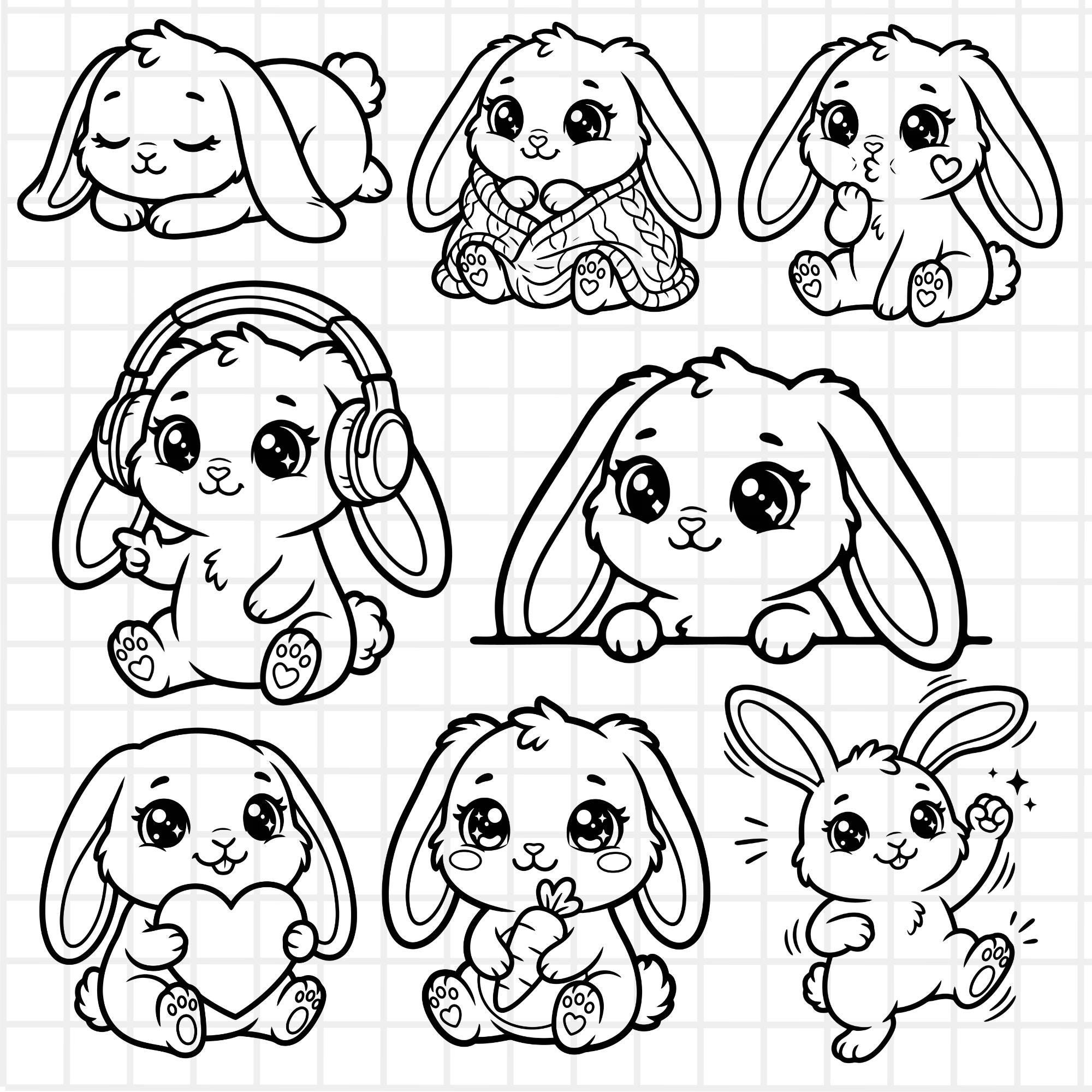 33 Cute Bunny SVG PNG Bundle – Baby Rabbit Clipart, Easter Bunny ...