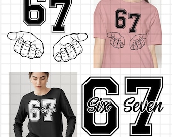 67 SVG PNG | Funny Six Seven Meme Design | Viral Internet Humor Trend | Digital Download for Cricut and Sublimation Projects