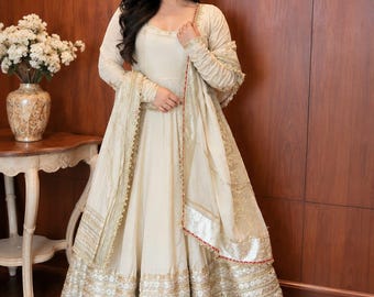 Luxury Anarkali Dress Set | Traditional Indian Wedding Outfit | Party Wear Gown with Dupatta
