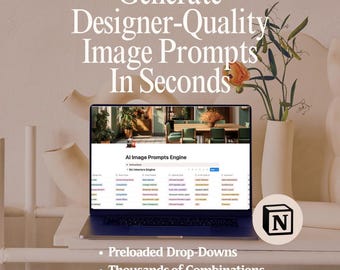 Interior Design Brief Generator Images Creator Notion Template for Unique Style Concept Planning Digital Download for Designers and Creators