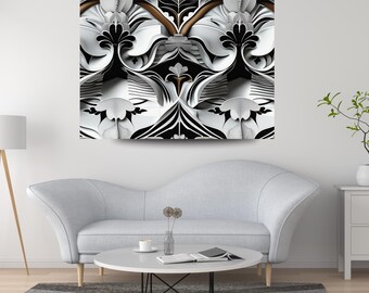 Black & White Abstract Art Print – Monochrome Wall Decor – Digital Download for Modern Home - 2