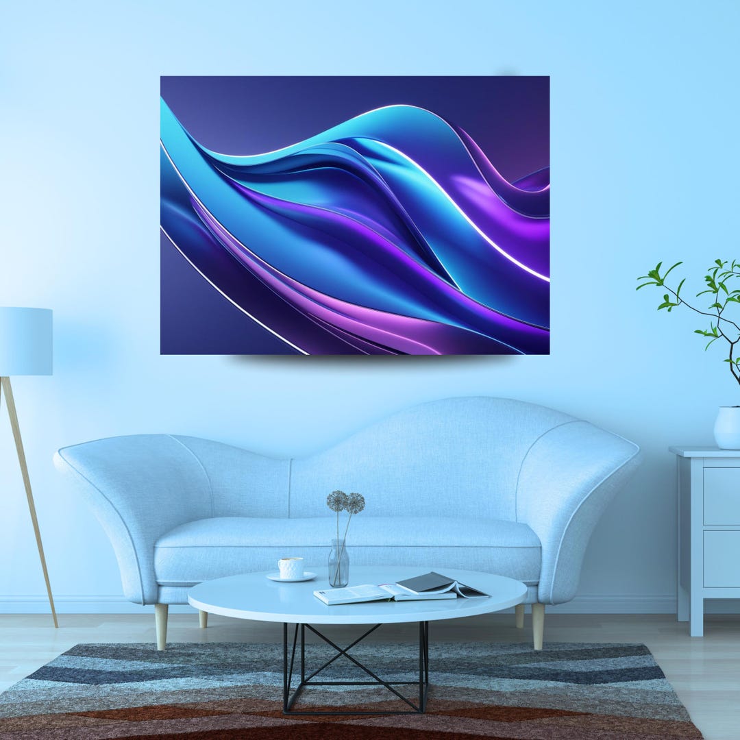 Abstract Blue Art Print – Modern Wall Decor – Digital Download for ...