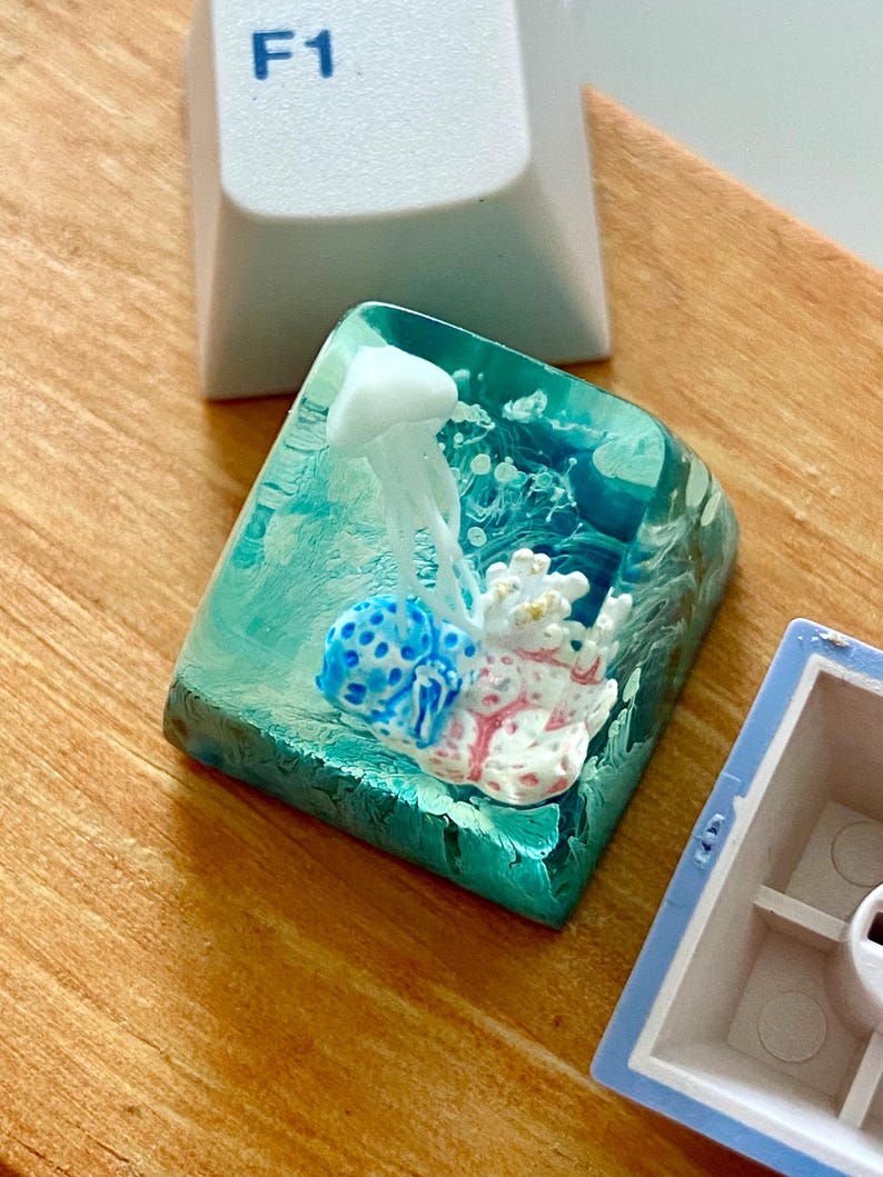 Jellyfish Artisan Keycaps/handmade Epoxy Resin Artisan Keycap/custom ...