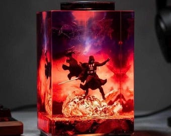 Custom Dark Tyrant Resin Lamp, Star war.s movie diorama night light, Sword lightsaber for gaming decor, birthday Gift, Unique Gift For dad